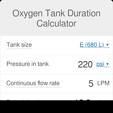 Oxygen Tank Duration Calculator