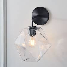 Sculptural Glass Faceted Wall Sconce