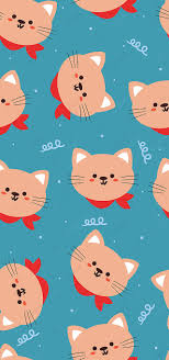 cute cat pattern for mobile wallpaper