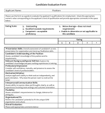 15 Interview Evaluation Form Templates For Manager