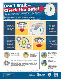 Remember that smoke detectors should be replaced 10 years from the date of manufacture. Smoke Alarm Outreach Materials