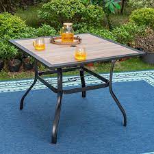 Square Metal Patio Outdoor Dining Table