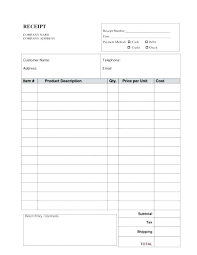 Printable Receipt Template Pdf Blank Cash And Sales Sample V M D