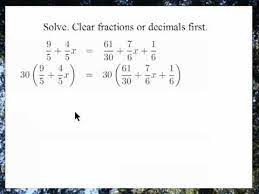 Solving Equations W Fractions By