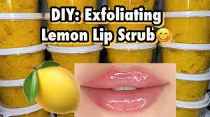 diy lemon lip scrub for soft pink