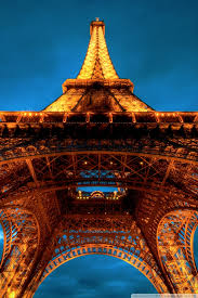 Paris At Night Eiffel Tower View From