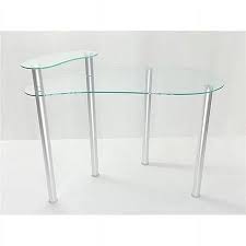 Clear Glass Corner Computer Desk With