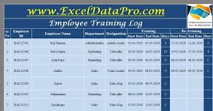 Training programs support new staff as they learn the ropes of their position and help veteran staff stay updated in their field. Download Employee Training Log Excel Template Exceldatapro