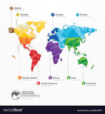 World Map Infographics Geometric Concept Design Vector Image