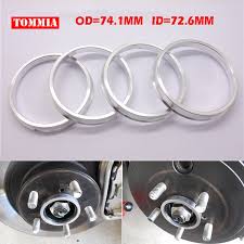 Us 14 44 15 Off Tommia 4pcs Wheel Hub Centric Rings Center Bore Adapters Spigot Spacer Gasket Set 72 6mm Id To 74 1mm Od Aluminium For Bmw In Wheel