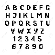 手描きのサンセリフ体アルファベット。レトロなスタイルで影付きの文字。のイラスト素材・ベクター Image 89139601