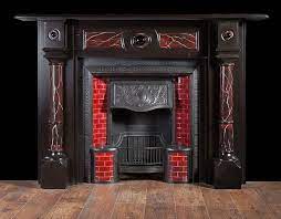A Large Victorian Slate Fireplace With