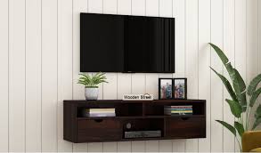 lynton wall mounted tv unit walnut
