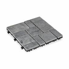 interlocking floor tile grey stone