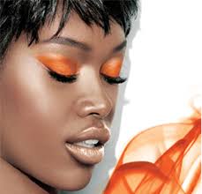 orange eye makeup for black women