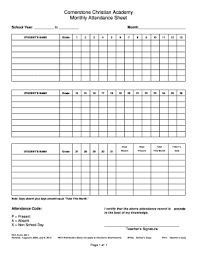 attendance sheet pdf forms and
