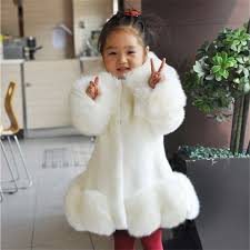 Kids Girls Faux Fur Velvet Coat Winter