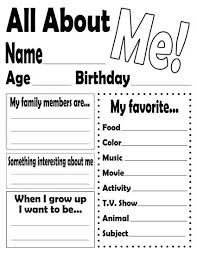 Free Printable All About Me Worksheet 39 Free Download All About Me
