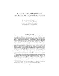 racial and ethnic disparities in healthcare a background and page 455