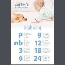 Carters Sizing Chart On Carousell
