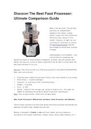 Discover The Best Food Processor