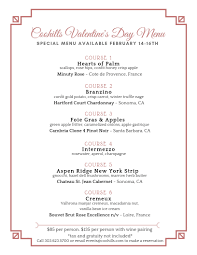 A special valentine' day menu can be enjoyed inside the wayward or on the restaurant's patio with heaters and fire pits. Valentine S Day Dinner Menu Coohills