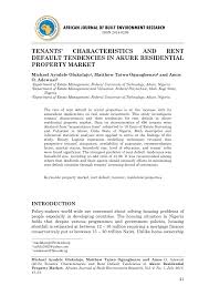 Bro, do you have a proper tenancy agreement. Pdf Tenants Characteristics And Rent Default Tendencies In Akure Residential Property Market