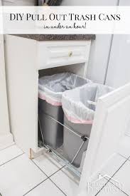 diy pull out trash cans in under an