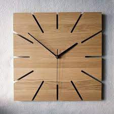 Square Large Wall Clock Oak Clock 14