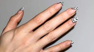 black white nail art tutorial