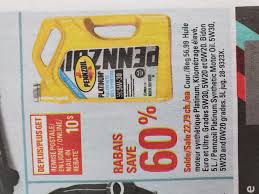 canadian tire pennzoil synthetic oil