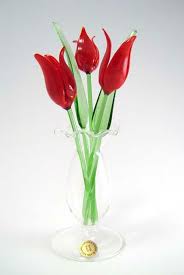 Suffolk Glass Tulip Red Small Coloured
