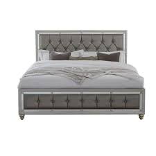 homeroots charlie silver king panel bed