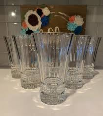 Clear Cut Glass Tumblers Holiday Table