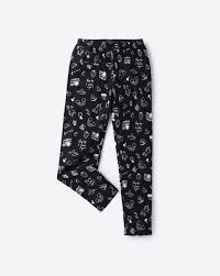 Doodle Print Pants With Elasticated Waist