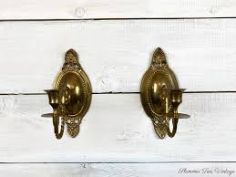 Ornate Brass Candle Holder Wall Sconces