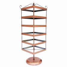 rotating square metal earring stand