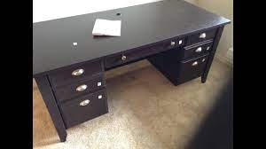 Sauder samber desk, 29 1/2h x 53 1/8w x 23 1/2d, granite/jamocha wood. Sauder 408920 Made In Usa Executive Desk From Office Depot Build Tutorial Youtube