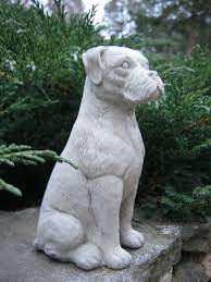 Boxer Dog Concrete Statue By