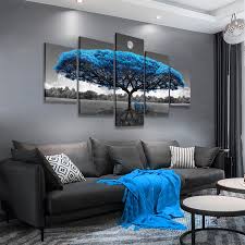 sixwin canvas wall art blue tree canvas