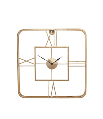 Gold Metal Square Wall Clock