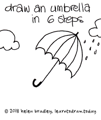 how to draw an umbrella in the rain in