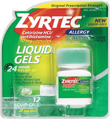 zyrtec allergy 10 mg liquid gels 12 ea