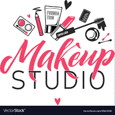 makeup studio logo royalty free vector