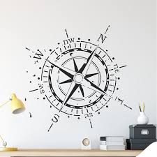 compass rose wall decal vintage