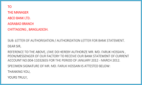 Letter Of Authority Template For Bank Authorization Letter For Bank
