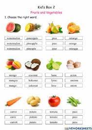 Among these were the spu. Fruit And Vegetables Worksheets And Online Exercises