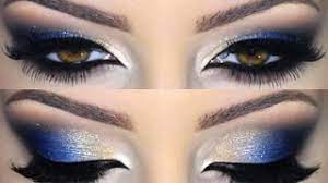 gold and cobalt blue makeup tutorial