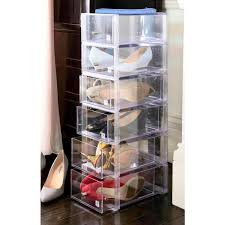 large clear stackable shoe storage