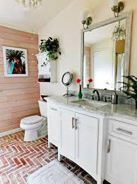 Brick Tile Floor Brick Veneer Bathroom